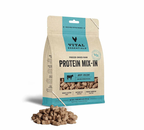 Vital Essentials(R) Freeze - Dried Raw Beef Protein Mix - In Meal Topper for Dogs | Food Toppers | pethousekh