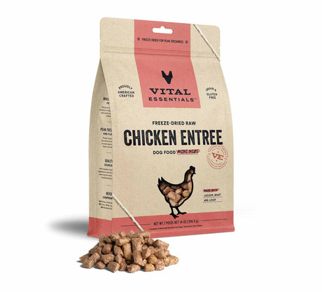 Vital Essentials(R) Freeze - Dried Raw Chicken Entree Dog Food Mini Nibs, | Freeze Dried Raw | pethousekh