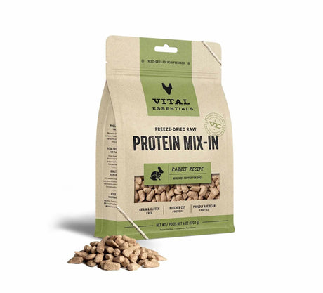 Vital Essentials(R) Freeze - Dried Raw Rabbit Protein Mix - In Meal Topper for Dogs, | Food Toppers | pethousekh
