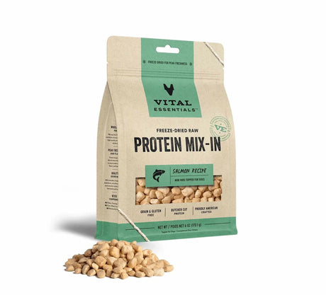 Vital Essentials(R) Freeze - Dried Raw Salmon Protein Mix - In Meal Topper for Dogs, | Food Toppers | pethousekh